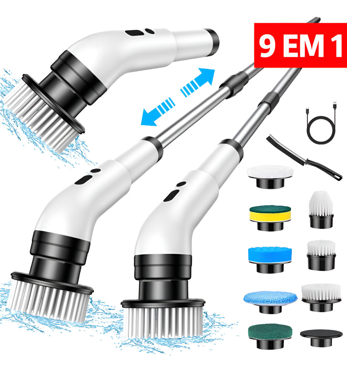 Escova de limpeza eletrica JY-6010 - Branco - Unidade - 1